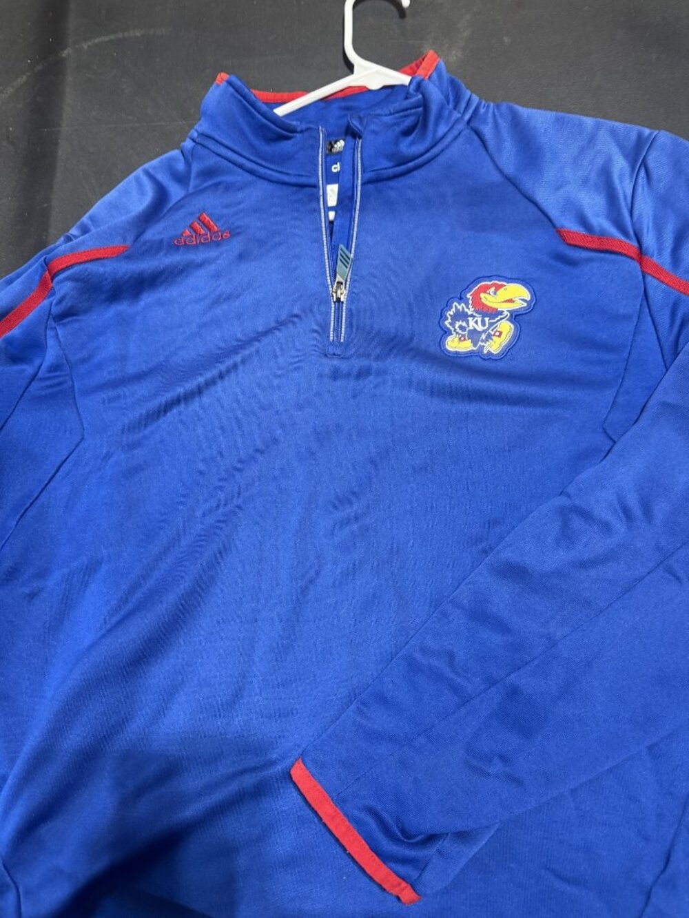 Adidas Climalite Kansas Jayhawks Men's 1/4 Zip Pullover Royal Blue Size L